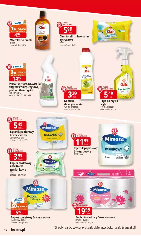 Leclerc - gazetka promocyjna Oferta E.Leclerc I Tanio to tu! od poniedziałku 16.06 do poniedziałku 23.06 - strona 16