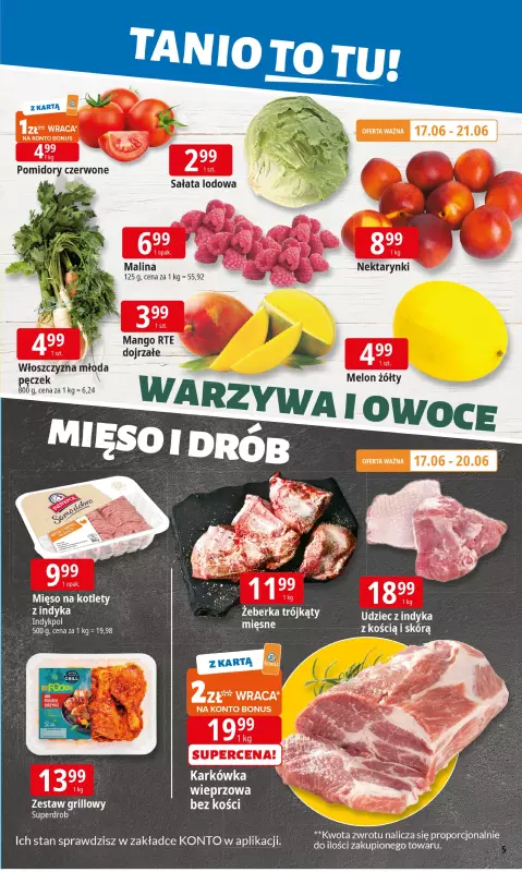 Leclerc - gazetka promocyjna Oferta E.Leclerc I Tanio to tu! od poniedziałku 16.06 do poniedziałku 23.06 - strona 5