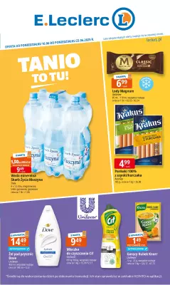 Leclerc - gazetka promocyjna Oferta E.Leclerc I Tanio to tu! od poniedziałku 16.06 do poniedziałku 23.06