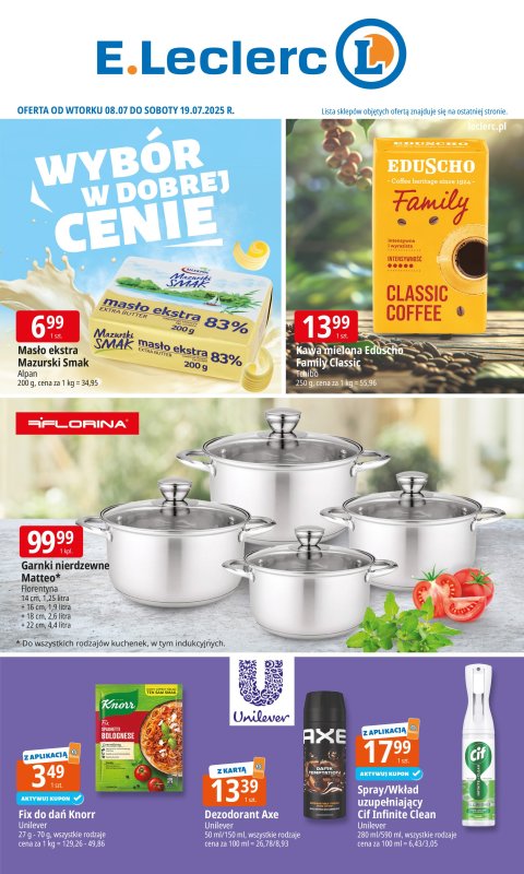 Leclerc - gazetka promocyjna Oferta E.Leclerc I Wybór w dobrej cenie od wtorku 08.07 do soboty 19.07