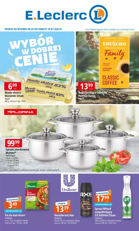 Leclerc - gazetka promocyjna Oferta E.Leclerc I Wybór w dobrej cenie od wtorku 08.07 do soboty 19.07