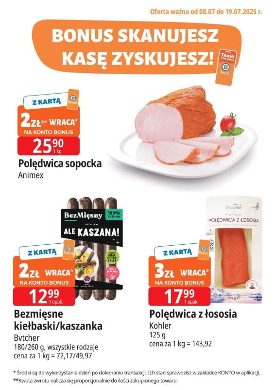 Leclerc - gazetka promocyjna Oferta E.Leclerc I Bonus skanujesz, kasę zyskujesz od wtorku 08.07 do soboty 19.07