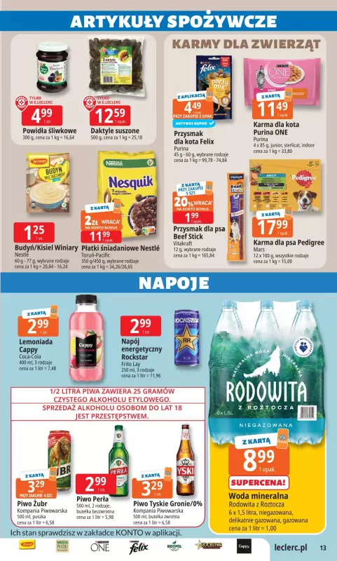 Leclerc - gazetka promocyjna Oferta E.Leclerc od poniedziałku 14.07 do poniedziałku 21.07 - strona 13