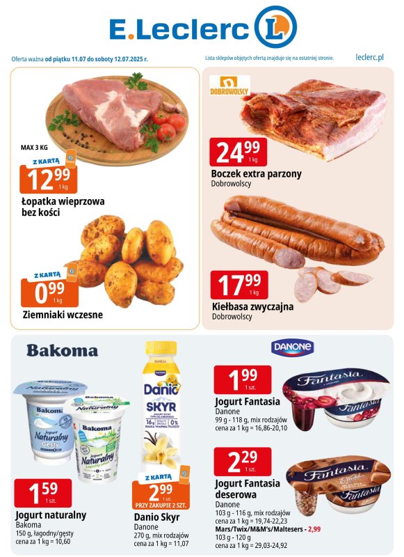 Leclerc - gazetka promocyjna Oferta E.Leclerc od piątku 11.07 do soboty 12.07