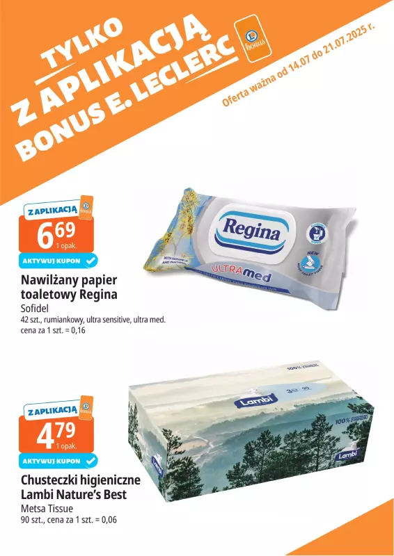 Leclerc - gazetka promocyjna Oferta E.Leclerc I Bonus skanujesz, kasę zyskujesz od poniedziałku 14.07 do poniedziałku 21.07 - strona 12