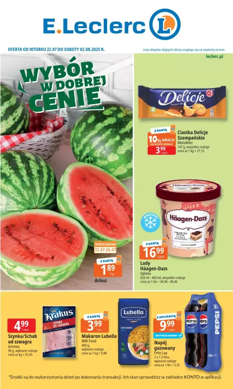 Leclerc - gazetka promocyjna Oferta E.Leclerc I Wybór w dobrej cenie od wtorku 22.07 do soboty 02.08