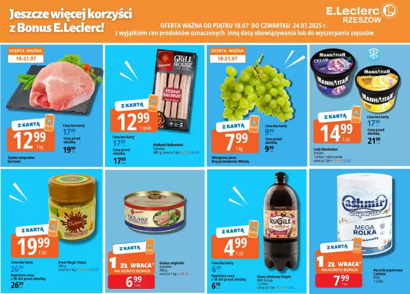 Leclerc - gazetka promocyjna Oferta Rzeszów od piątku 18.07 do czwartku 24.07