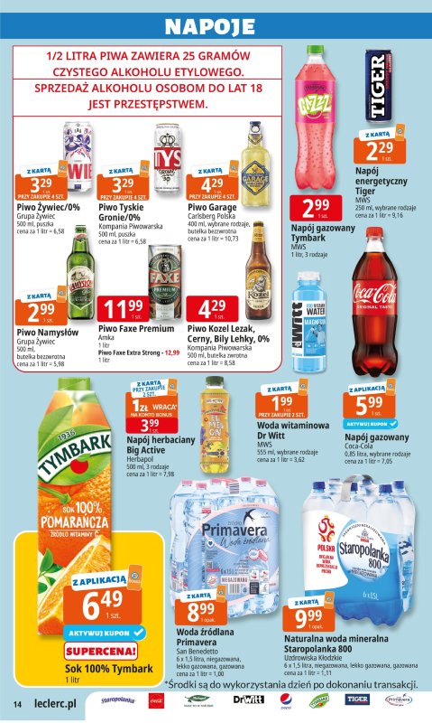 Leclerc - gazetka promocyjna Oferta E.Leclerc I Wybór w dobrej cenie od wtorku 22.07 do soboty 02.08 - strona 14