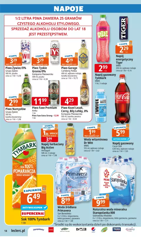 Leclerc - gazetka promocyjna Oferta E.Leclerc I Wybór w dobrej cenie od wtorku 22.07 do soboty 02.08 - strona 14