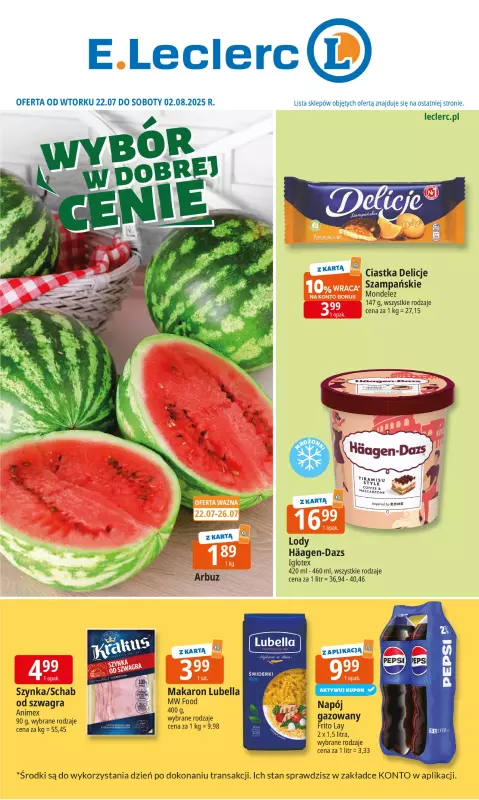 Leclerc - gazetka promocyjna Oferta E.Leclerc I Wybór w dobrej cenie od wtorku 22.07 do soboty 02.08