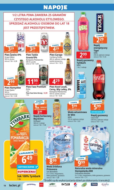 Leclerc - gazetka promocyjna Oferta E.Leclerc I Wybór w dobrej cenie od wtorku 22.07 do soboty 02.08 - strona 14
