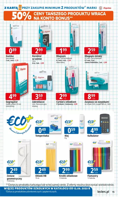 Leclerc - gazetka promocyjna Oferta E.Leclerc od wtorku 05.08 do soboty 16.08 - strona 15