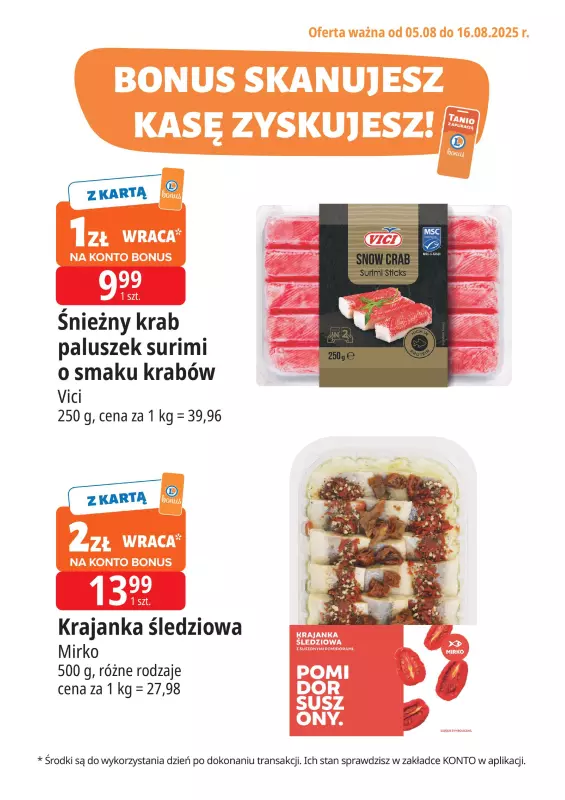 Leclerc - gazetka promocyjna Oferta E.Leclerc I Bonus skanujesz, kasę zyskujesz od wtorku 05.08 do soboty 16.08 - strona 2