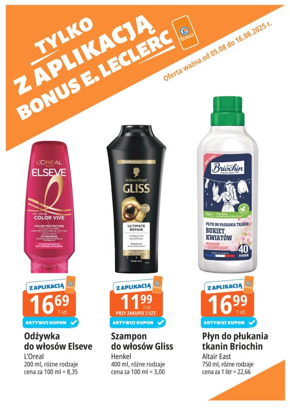 Leclerc - gazetka promocyjna Oferta E.Leclerc I Bonus skanujesz, kasę zyskujesz od wtorku 05.08 do soboty 16.08 - strona 18