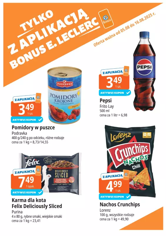 Leclerc - gazetka promocyjna Oferta E.Leclerc I Bonus skanujesz, kasę zyskujesz od wtorku 05.08 do soboty 16.08 - strona 16