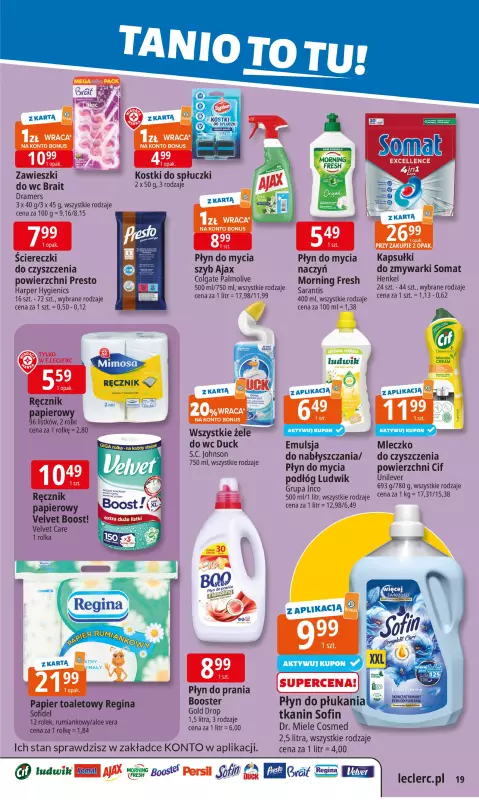 Leclerc - gazetka promocyjna Oferta E.Leclerc I Tanio to tu! od poniedziałku 11.08 do poniedziałku 18.08 - strona 19
