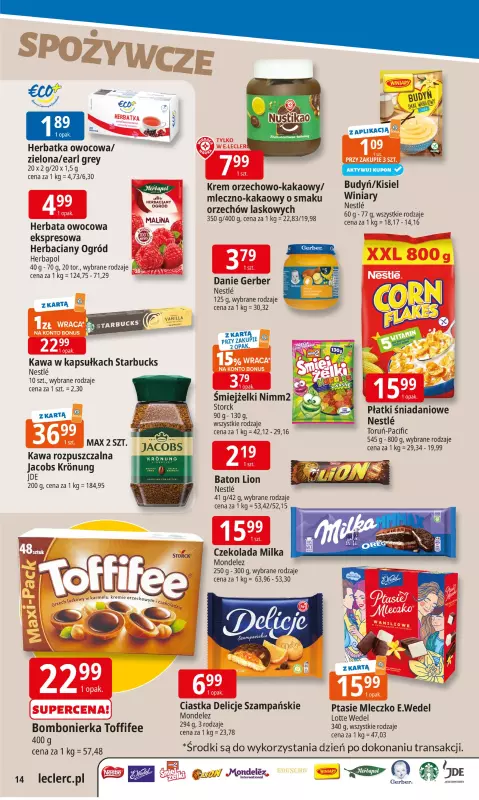 Leclerc - gazetka promocyjna Oferta E.Leclerc I Tanio to tu! od poniedziałku 11.08 do poniedziałku 18.08 - strona 14