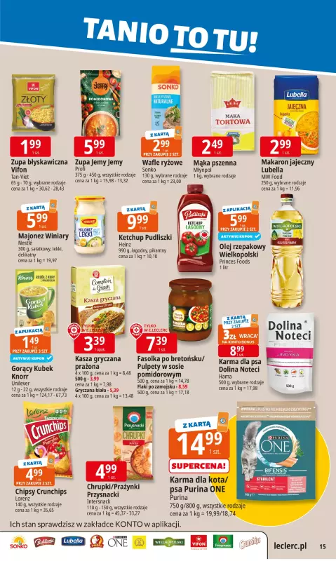 Leclerc - gazetka promocyjna Oferta E.Leclerc I Tanio to tu! od poniedziałku 11.08 do poniedziałku 18.08 - strona 15