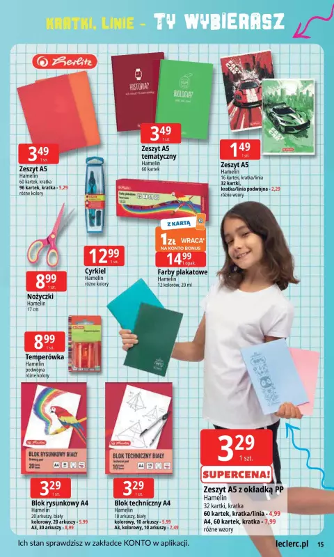 Leclerc - gazetka promocyjna Szkoła z klasą! od wtorku 12.08 do niedzieli 31.08 - strona 15