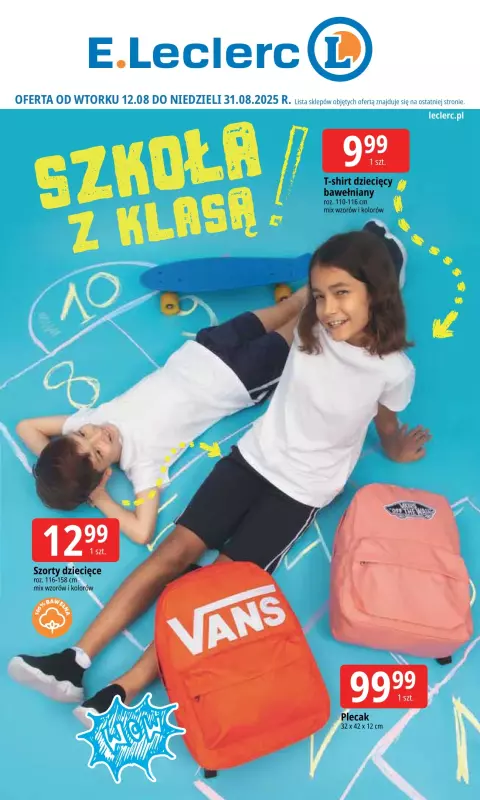 Leclerc - gazetka promocyjna Szkoła z klasą! od wtorku 12.08 do niedzieli 31.08
