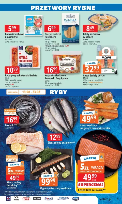 Leclerc - gazetka promocyjna Oferta E.Leclerc od wtorku 19.08 do niedzieli 31.08 - strona 5