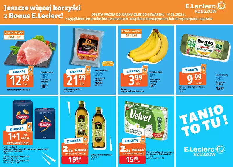 Leclerc - gazetka promocyjna Oferta Rzeszów od środy 13.08 do czwartku 14.08