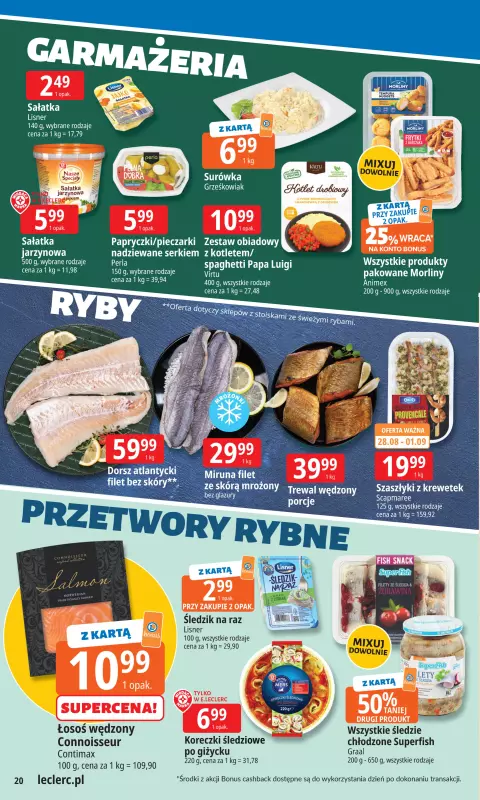 Leclerc - gazetka promocyjna Oferta E.Leclerc I Tanio to tu! od poniedziałku 25.08 do poniedziałku 01.09 - strona 20