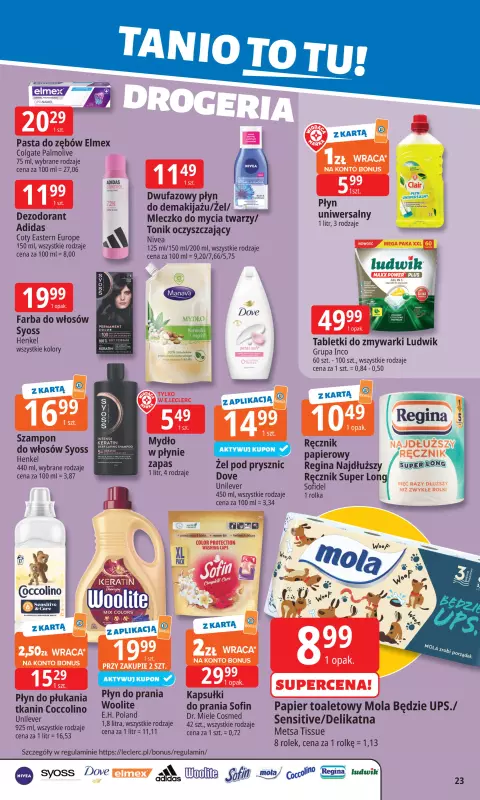 Leclerc - gazetka promocyjna Oferta E.Leclerc I Tanio to tu! od poniedziałku 25.08 do poniedziałku 01.09 - strona 23