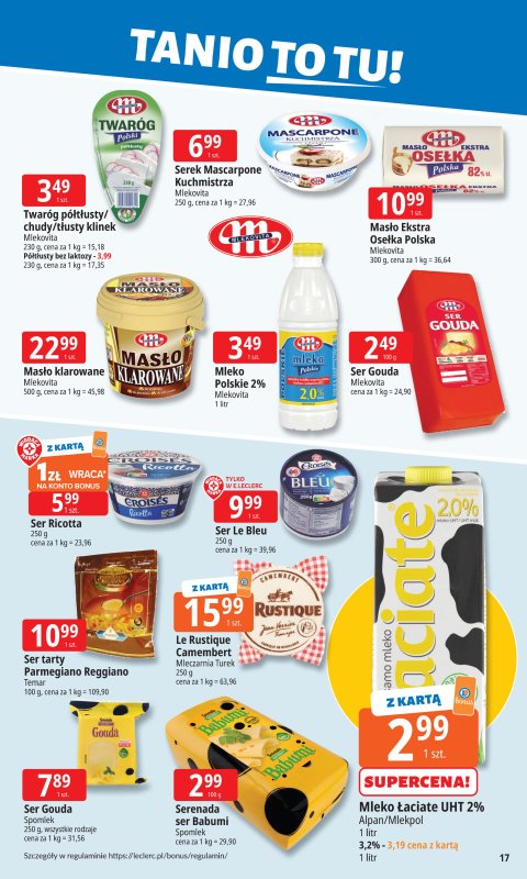 Leclerc - gazetka promocyjna Oferta E.Leclerc I Tanio to tu! od poniedziałku 25.08 do poniedziałku 01.09 - strona 17