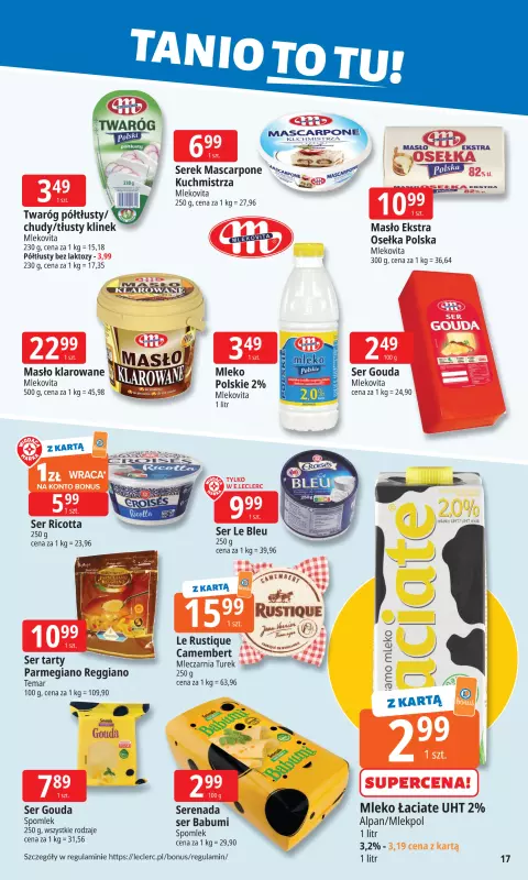 Leclerc - gazetka promocyjna Oferta E.Leclerc I Tanio to tu! od poniedziałku 25.08 do poniedziałku 01.09 - strona 17