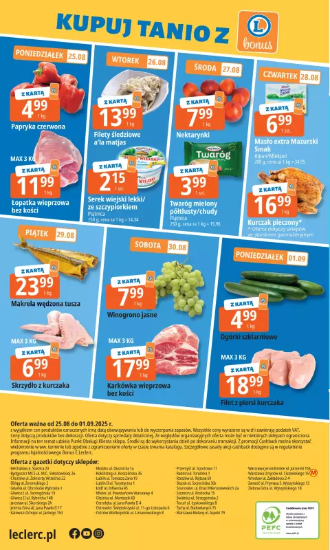 Leclerc - gazetka promocyjna Oferta E.Leclerc I Tanio to tu! od poniedziałku 25.08 do poniedziałku 01.09 - strona 24