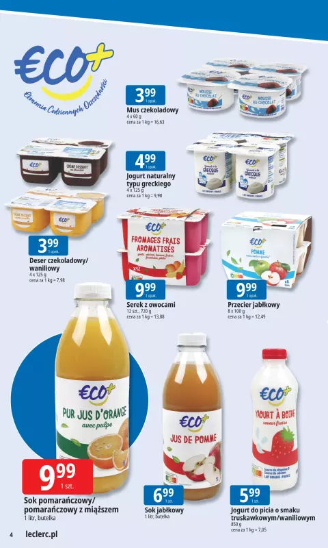 Leclerc - gazetka promocyjna Oferta E.Leclerc I Tanio to tu! od poniedziałku 25.08 do poniedziałku 01.09 - strona 4
