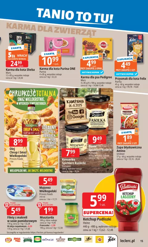 Leclerc - gazetka promocyjna Oferta E.Leclerc I Tanio to tu! od poniedziałku 25.08 do poniedziałku 01.09 - strona 15