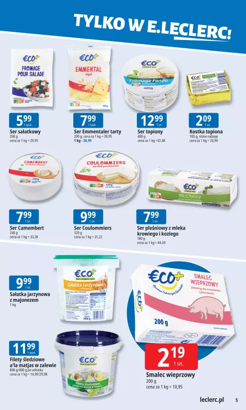 Leclerc - gazetka promocyjna Oferta E.Leclerc I Tanio to tu! od poniedziałku 25.08 do poniedziałku 01.09 - strona 5