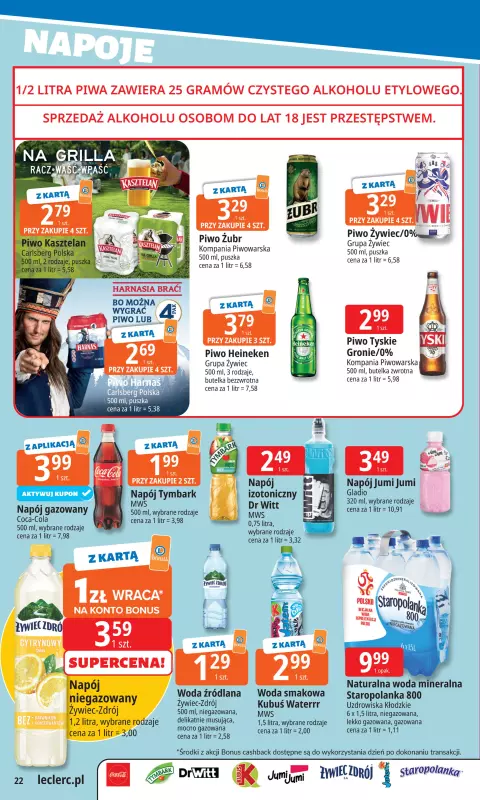 Leclerc - gazetka promocyjna Oferta E.Leclerc I Tanio to tu! od poniedziałku 25.08 do poniedziałku 01.09 - strona 22
