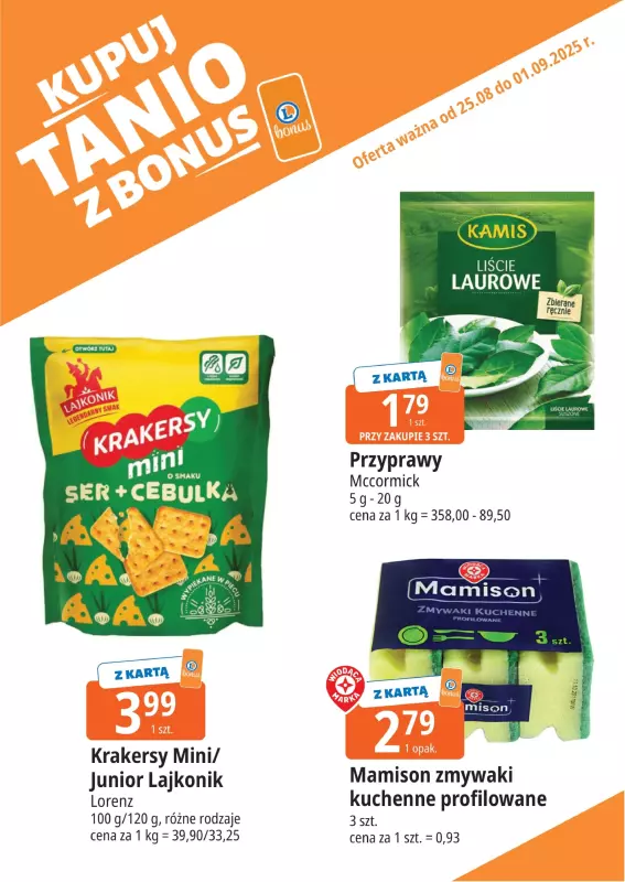Leclerc - gazetka promocyjna Oferta E.Leclerc I Bonus skanujesz, kasę zyskujesz od poniedziałku 25.08 do poniedziałku 01.09 - strona 6