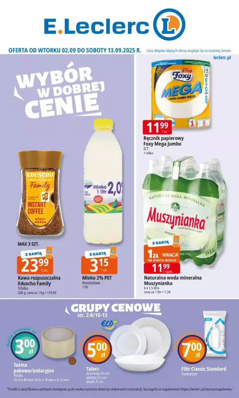 Leclerc - gazetka promocyjna Oferta E. Leclerc | Wybór w dobrej cenie od wtorku 02.09 do soboty 13.09