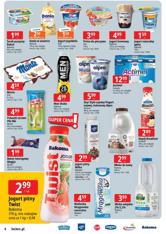 Leclerc - gazetka promocyjna Oferta E.Leclerc I Wybór w dobrej cenie od poniedziałku 01.09 do poniedziałku 08.09 - strona 4