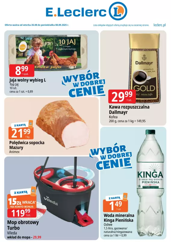 Leclerc - gazetka promocyjna Oferta E.Leclerc I Wybór w dobrej cenie od poniedziałku 01.09 do poniedziałku 08.09