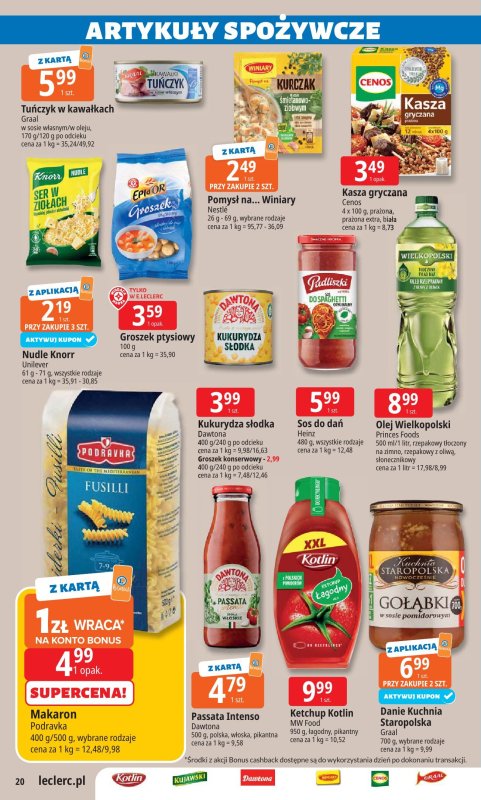 Leclerc - gazetka promocyjna Oferta E. Leclerc | Wybór w dobrej cenie od środy 03.09 do soboty 13.09 - strona 20