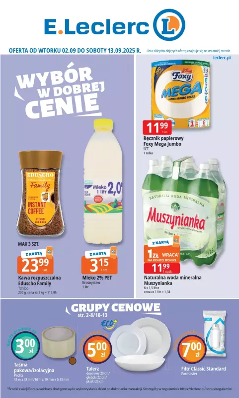 Leclerc - gazetka promocyjna Oferta E. Leclerc | Wybór w dobrej cenie od środy 03.09 do soboty 13.09