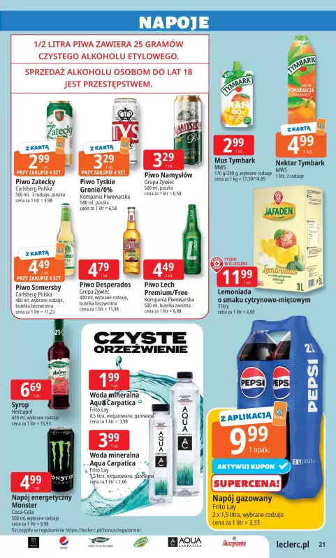 Leclerc - gazetka promocyjna Oferta E. Leclerc | Wybór w dobrej cenie od środy 03.09 do soboty 13.09 - strona 21