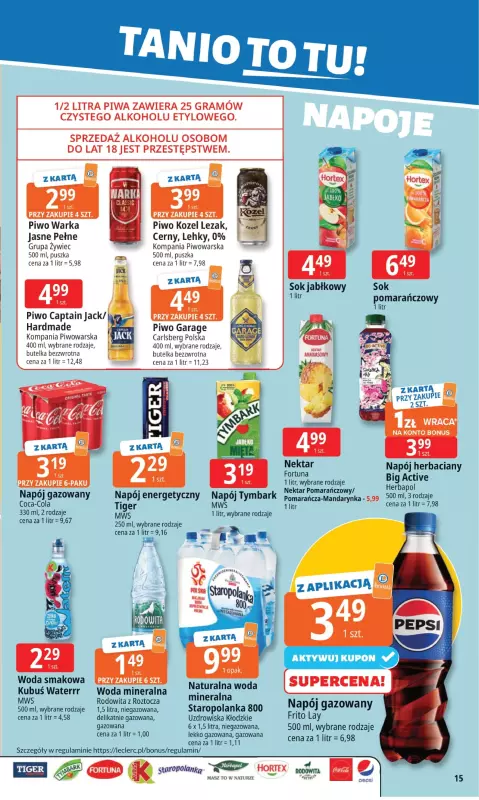 Leclerc - gazetka promocyjna Oferta E.Leclerc I Tanio to tu! od poniedziałku 08.09 do poniedziałku 15.09 - strona 15