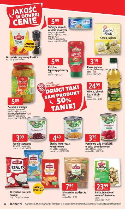 Leclerc - gazetka promocyjna Oferta E.Leclerc I Tanio to tu! od poniedziałku 08.09 do poniedziałku 15.09 - strona 16