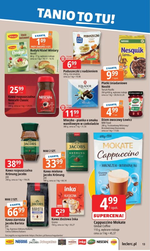 Leclerc - gazetka promocyjna Oferta E.Leclerc I Tanio to tu! od poniedziałku 08.09 do poniedziałku 15.09 - strona 13