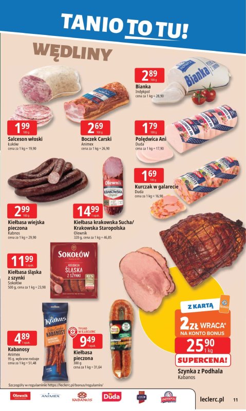 Leclerc - gazetka promocyjna Oferta E.Leclerc I Tanio to tu! od poniedziałku 08.09 do poniedziałku 15.09 - strona 11