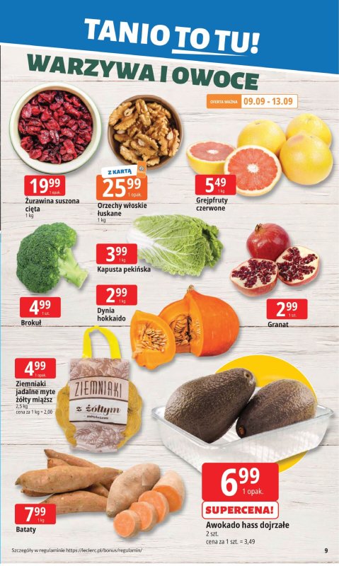 Leclerc - gazetka promocyjna Oferta E.Leclerc I Tanio to tu! od poniedziałku 08.09 do poniedziałku 15.09 - strona 9