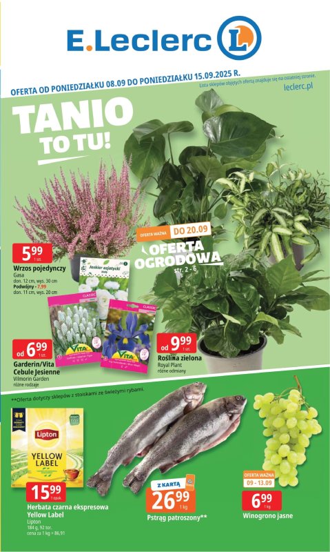 Leclerc - gazetka promocyjna Oferta E.Leclerc I Tanio to tu! od poniedziałku 08.09 do poniedziałku 15.09