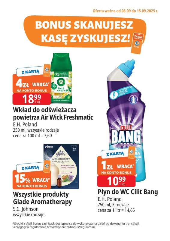 Leclerc - gazetka promocyjna Oferta E.Leclerc I Bonus skanujesz, kasę zyskujesz od poniedziałku 08.09 do poniedziałku 15.09 - strona 3