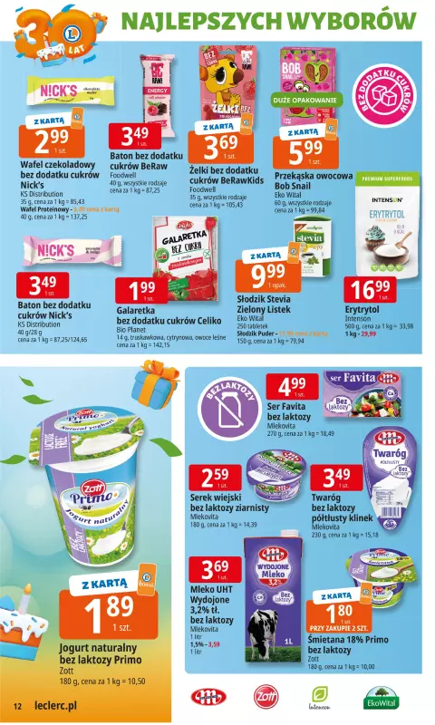 Leclerc - gazetka promocyjna Oferta E.Leclerc I 30 lat najlepszych wyborów od wtorku 16.09 do soboty 27.09 - strona 12